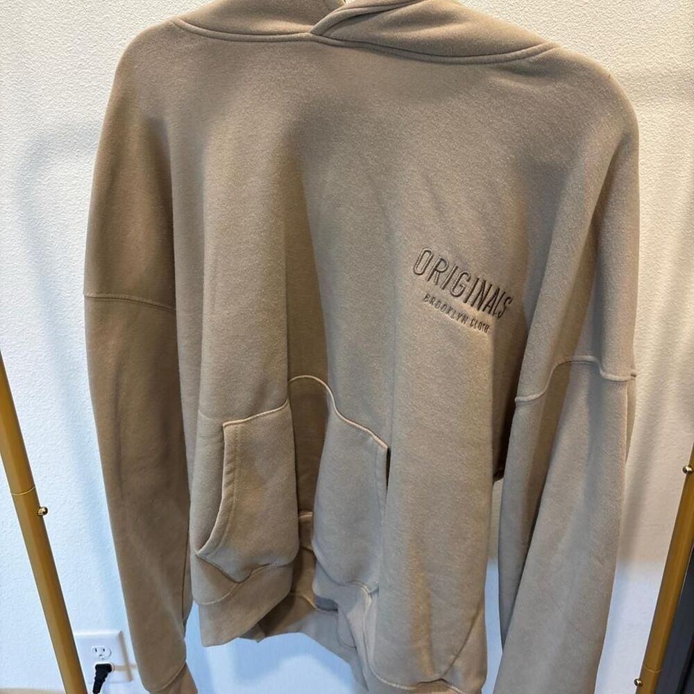 Unbranded Men's Tan and Brown Hoodie